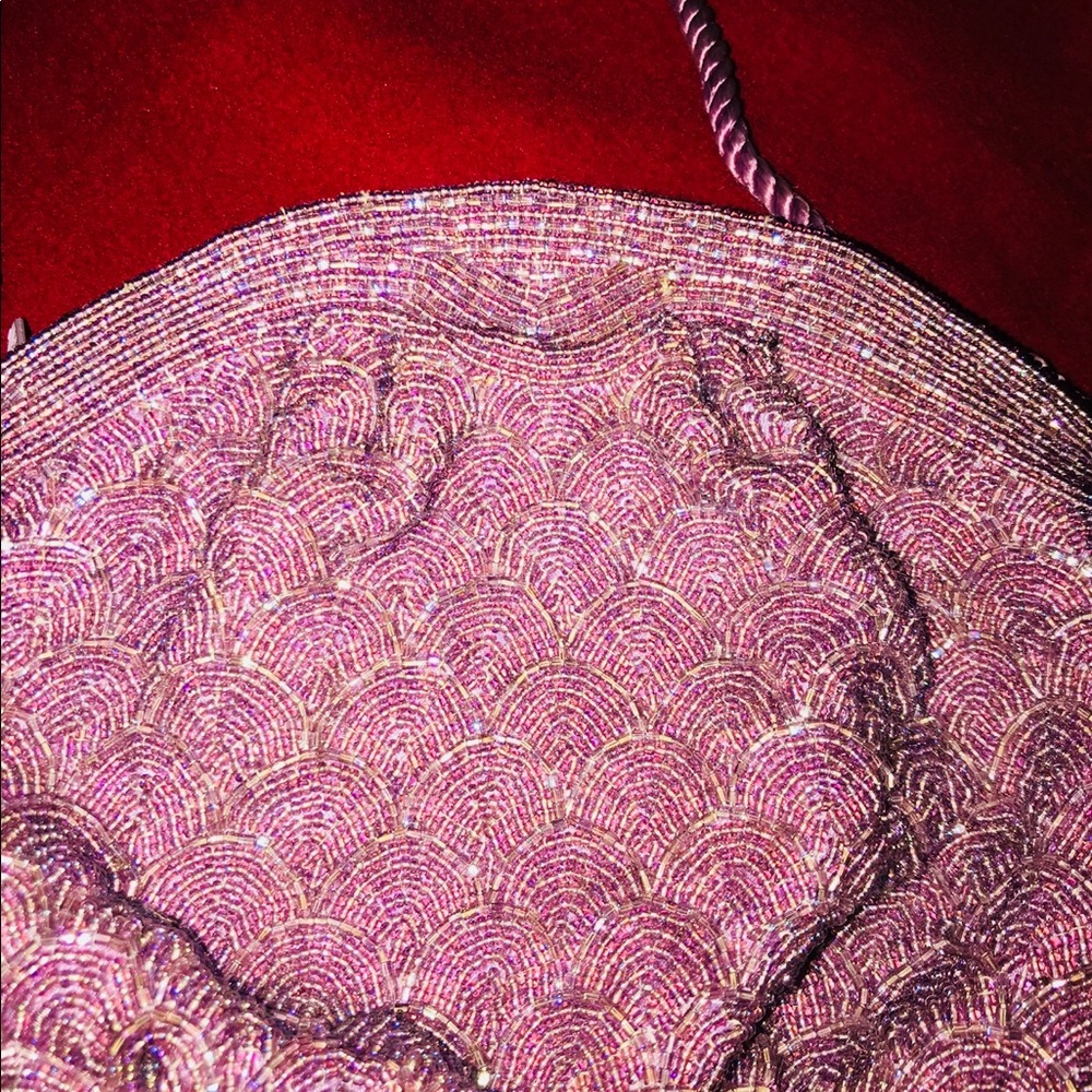Lavender purple beaded evening bag